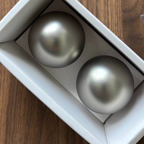 Pottery Barn Kids Round Finials Set of Two Silver Classic - Picture 2 of 2